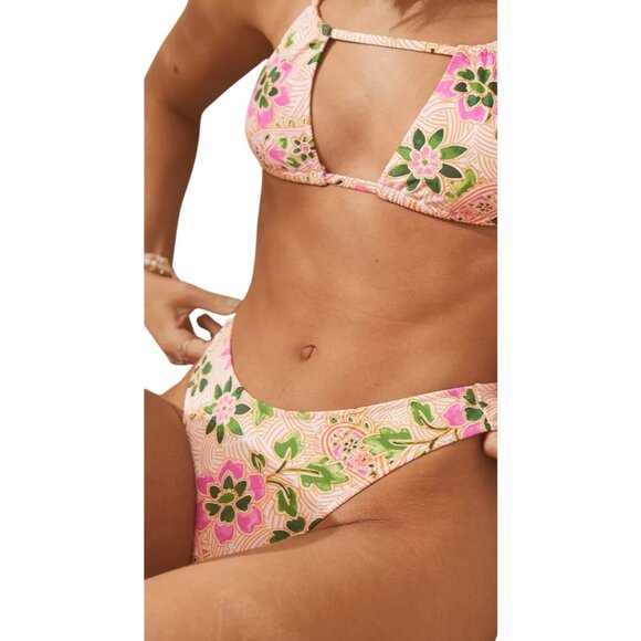 Aerie‎ Cheekiest Bikini Bottom XL Floral Print Color Lip Gloss - Picture 2 of 7